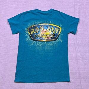 Ron Jon Surf Shop Cozumel Casual‎ T Shirt Teal Heavy Cotton Mens Size S
